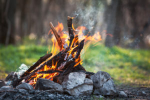 closeup of an outdoor campfire