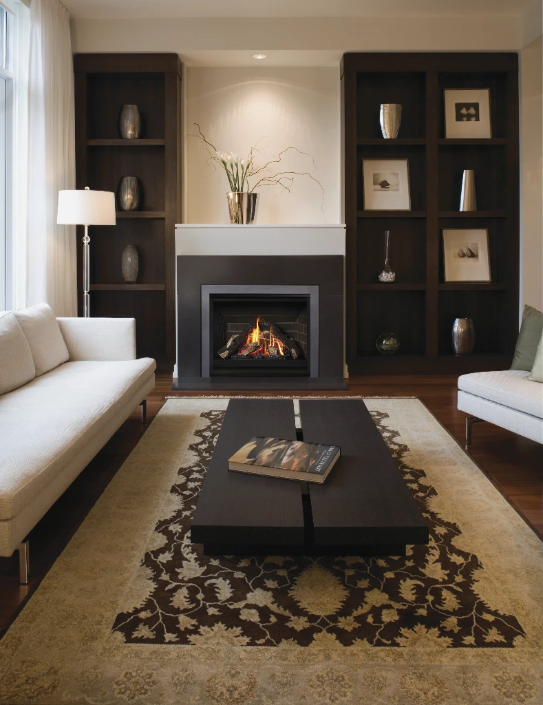 Valor 1000 H3 Gas Fireplace (Natural Gas, Driftwood Log Set, Fluted Liner, Clean Installation Kit - Black, N/A)